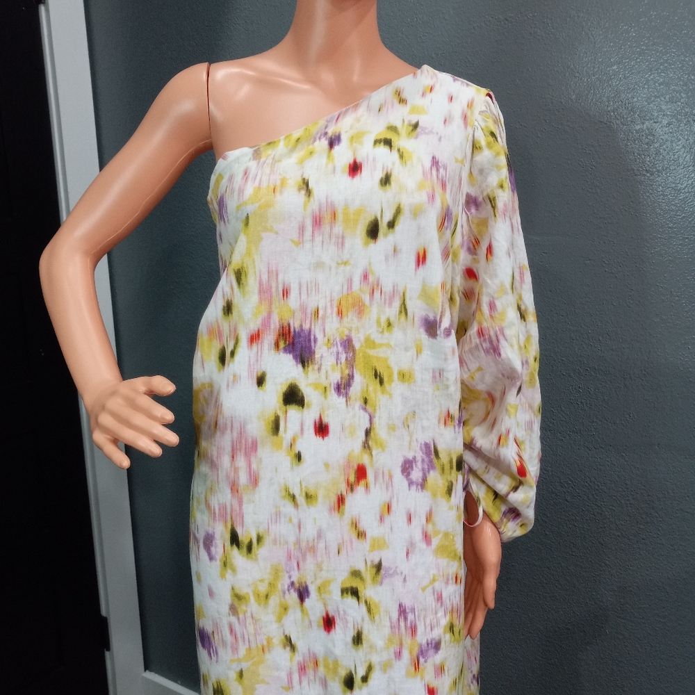 Future Collective Gabriella Karefa-Johnson Floral One Shoulder Midi Dress - Picture 3 of 12
